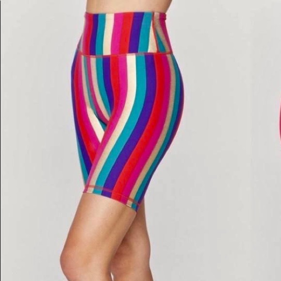 Spiritual Gangster Pants - Spiritual Gangster Striped Biker Short